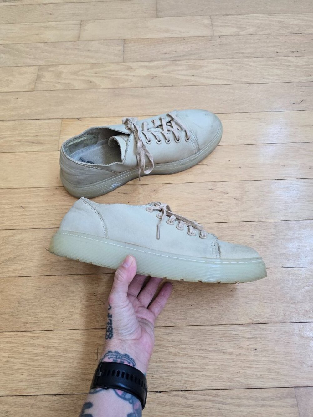Dr. Martens | Dante cream monochrome leather minimalist sneakers | MENS 9